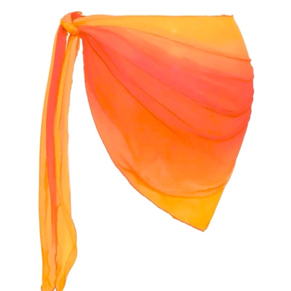Coral orange Nwt Ombre Knot Side Cover Up Skirt - Picture 2 of 4